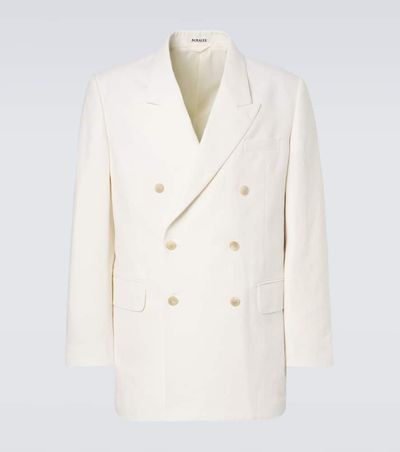 Auralee Auralee Double-breasted wool, cotton, and linen blazer