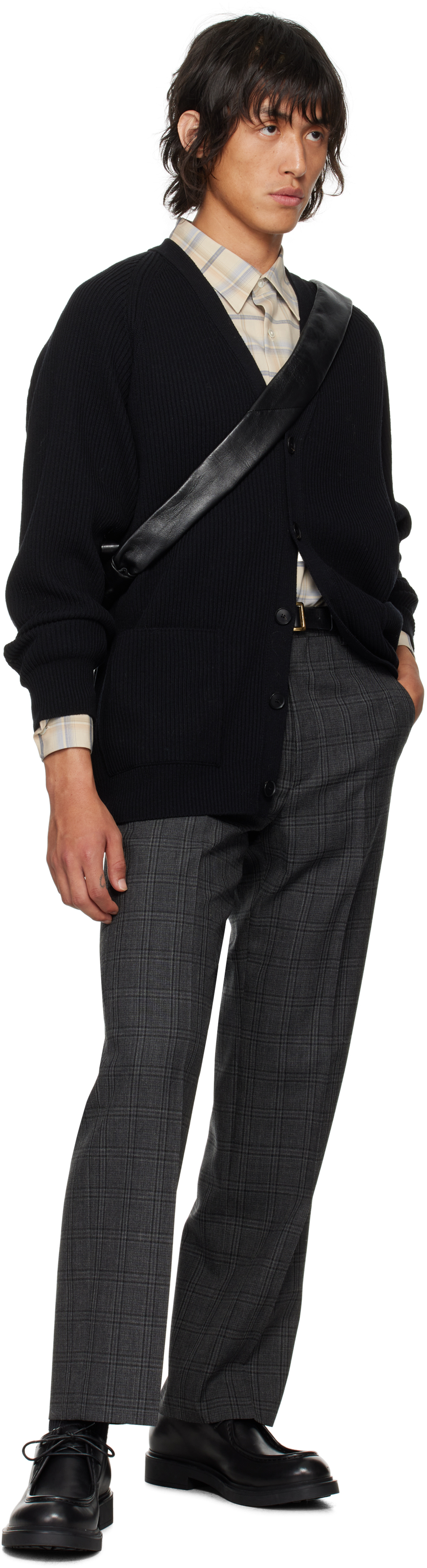 パンツ AURALEE BLUEFACED WOOL CHECK SLACKS AURALEE - Gray Bluefaced Wool Check Trousers