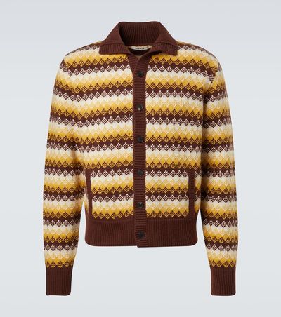 Auralee Auralee Jacquard cashmere and wool cardigan
