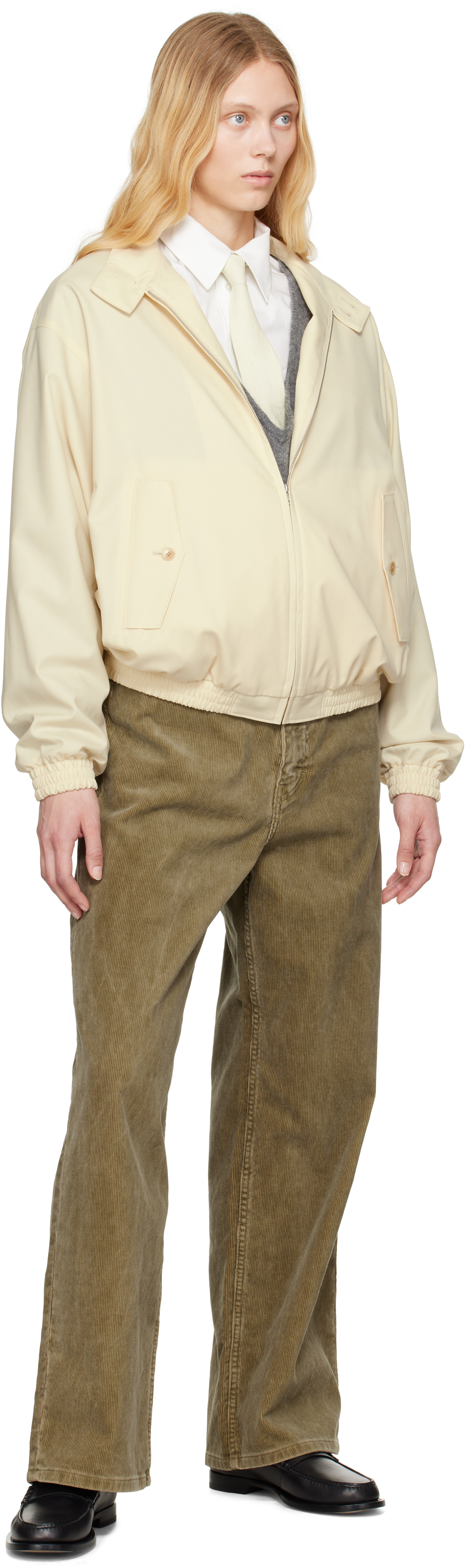 AURALEE - Khaki Finx Corduroy Wide 5P Trousers