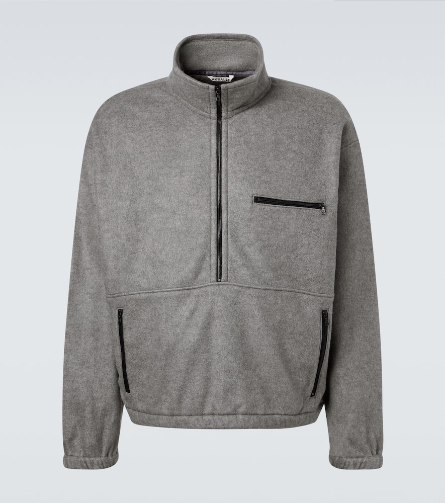 た*様 AURALEE PURE SILK FLEECE HALF ZIP P/ Auralee Pure Silk Comfort Fleece Half Zip P/O - Brown – Totem