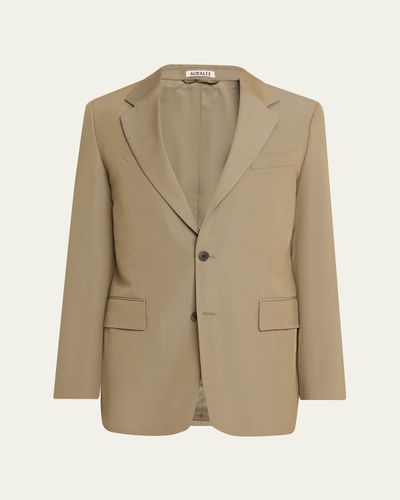 AURALEE Men's Single-Breasted Wool Blazer