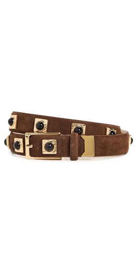 Aureum Aureum No. 2 Chocolate Suede Studded Belt Chocolate