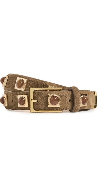 Aureum Aureum No. 2 Mocha Suede Studded Belt Mocha