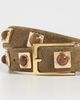 Aureum Aureum No. 2 Mocha Suede Studded Belt Mocha - 5