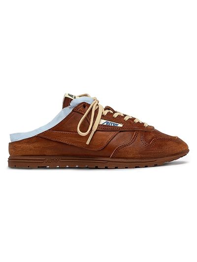 AUTRY Women's The Windspin Raw-Edge Leather Sneaker Mules