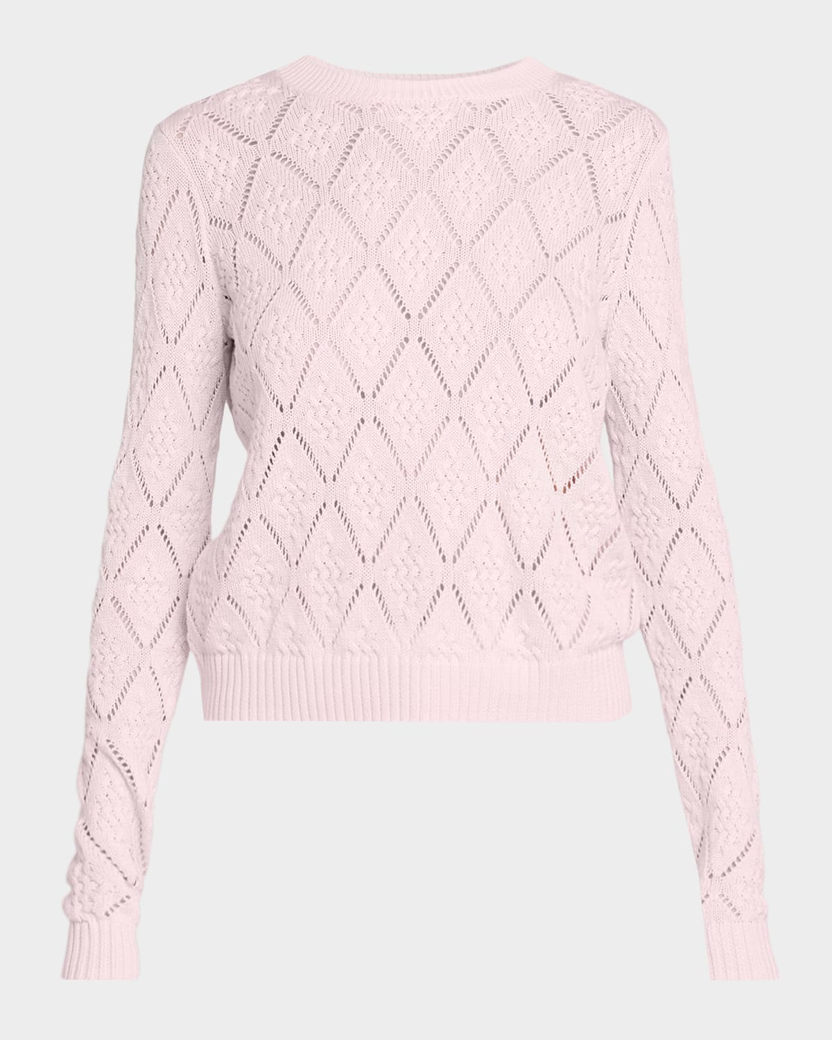 Autumn Cashmere Crewneck Diamond Stitch Cotton Sweater