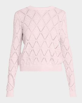 Autumn Cashmere Crewneck Diamond Stitch Cotton Sweater