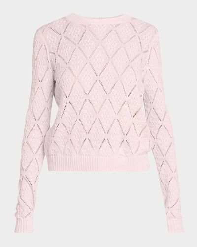Autumn Cashmere Crewneck Diamond Stitch Cotton Sweater