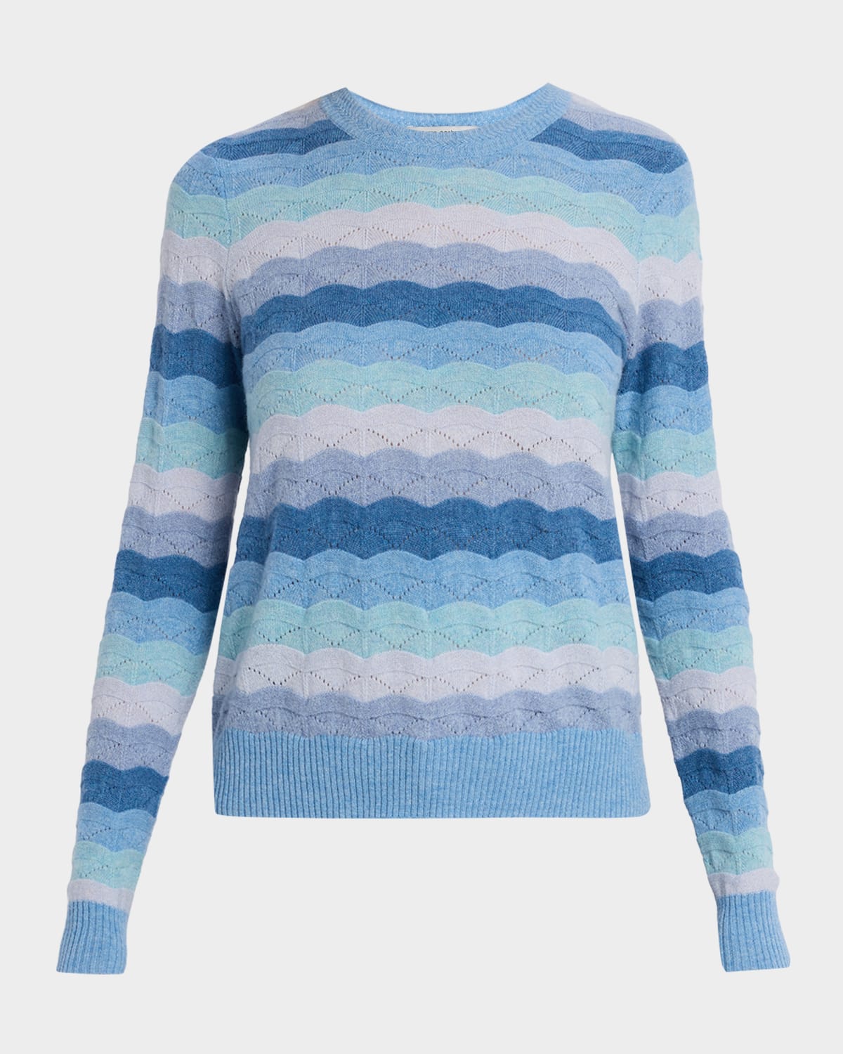 Autumn Cashmere Scalloped Pointelle-Knit Cashmere Sweater