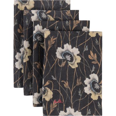 Autumn Sonata Autumn Sonata Four-Pack Black & Beige Berit Napkins