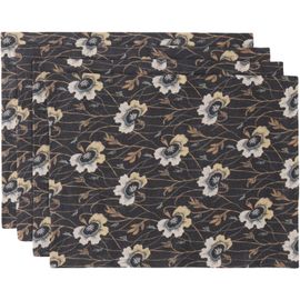 Autumn Sonata Autumn Sonata Four-Pack Black & Beige Berit Placemats