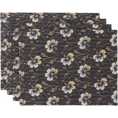 Autumn Sonata Autumn Sonata Four-Pack Black & Beige Berit Placemats