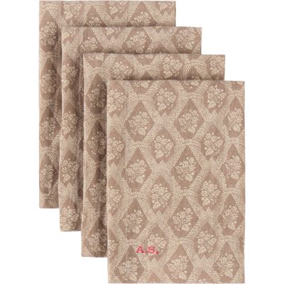 Autumn Sonata Autumn Sonata Four-Pack Brown & Beige Katerina Napkins