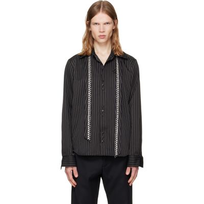 a.v. vattev a.v. vattev Black Detachable Collar Scarf Shirt