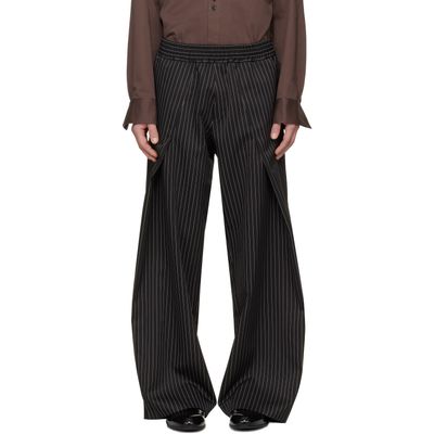 a.v. vattev a.v. vattev Black Diagonal Pleated Trousers