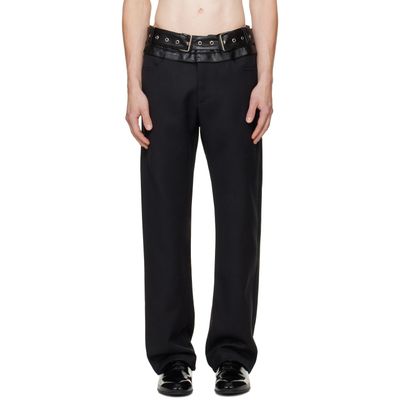 a.v. vattev a.v. vattev Black Double-Belt Boot-Cut Trousers