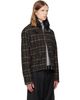 a.v. vattev a.v. vattev Brown & Black Detachable Collar-Belt Wool Jacket - 2