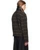 a.v. vattev a.v. vattev Brown & Black Detachable Collar-Belt Wool Jacket - 3