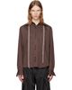 a.v. vattev a.v. vattev Brown Detachable Collar Scarf Shirt - 1