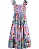 Ava & Yelly Ava & Yelly Kids' Floral Smocked Bodice Satin Maxi Dress - 1