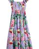 Ava & Yelly Ava & Yelly Kids' Floral Smocked Bodice Satin Maxi Dress - 2