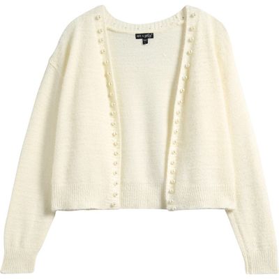 Ava & Yelly Ava & Yelly Kids' Imitation Pearl Cardigan