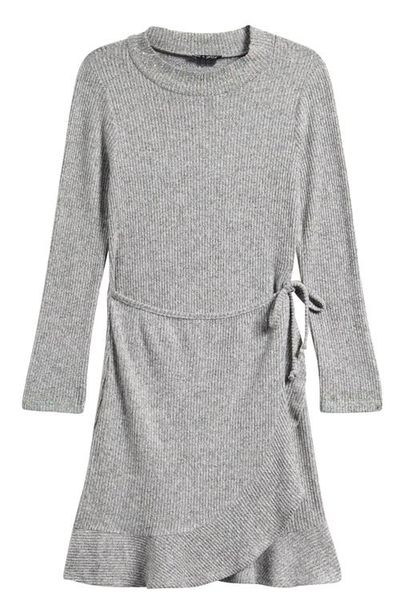Ava & Yelly Ava & Yelly Kids' Ribbed Long Sleeve Faux Wrap Dress