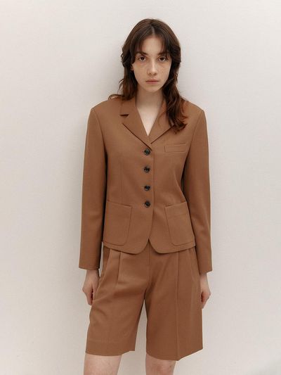 AVA MOLLI Classic Two Tuck Pants (D/Beige)