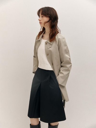 AVA MOLLI Cotton Half Mac Coat (L/Khaki)