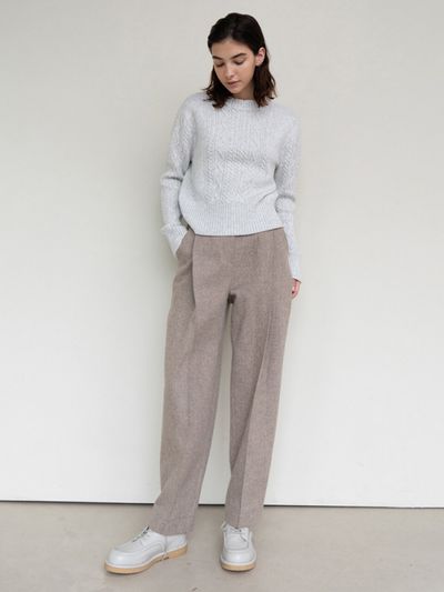 AVA MOLLI Pintuck Strap Wool Pant