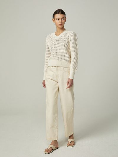 AVA MOLLI Scotch Punching Pullover Knit_Natural