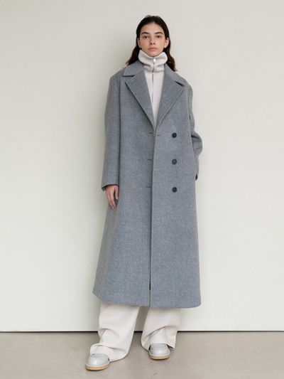 AVA MOLLI Semi A-line Double Coat (Grey)