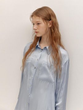 AVA MOLLI Silky Tunnel Blouse (Blue)
