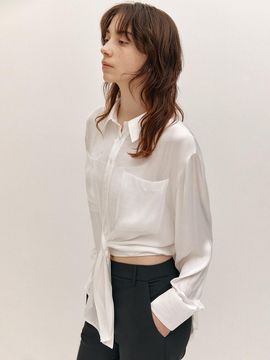 AVA MOLLI Silky Tunnel Blouse (White)