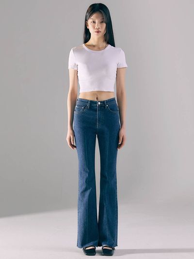 AVA MOLLI Slim Fit Bootcut Denim Pants_Indigo