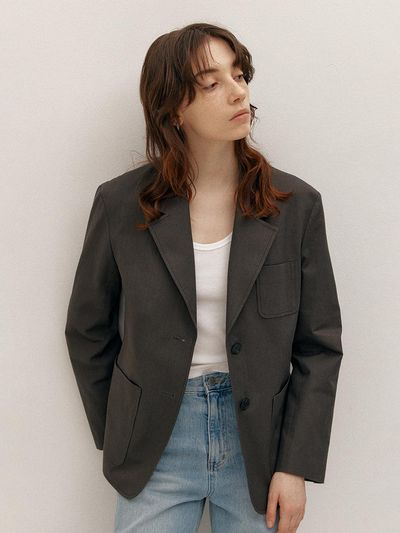 AVA MOLLI Stitch Point Cotton Jacket (D/Grey)