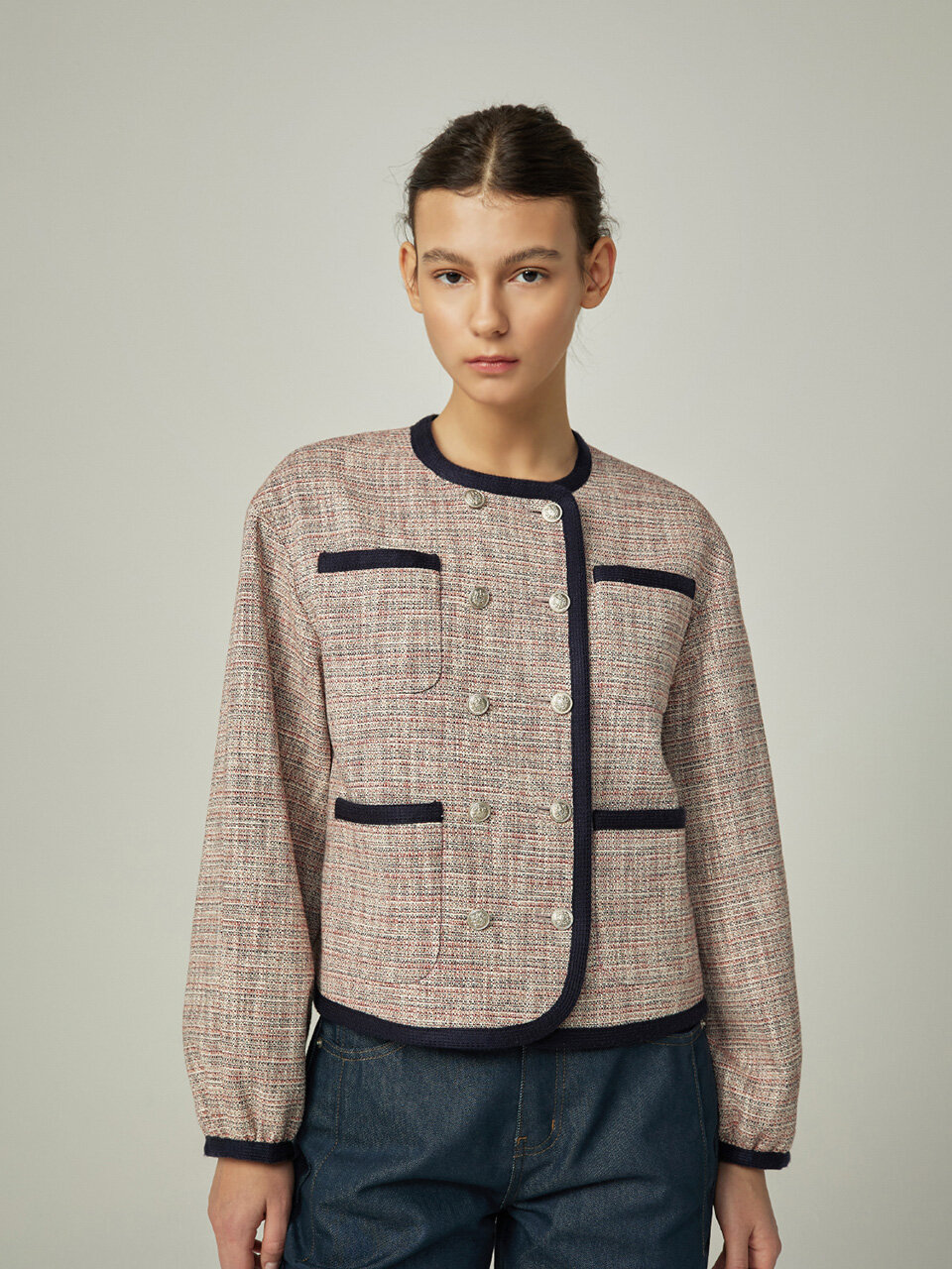 AVA MOLLI Taping Double Tweed Jacket