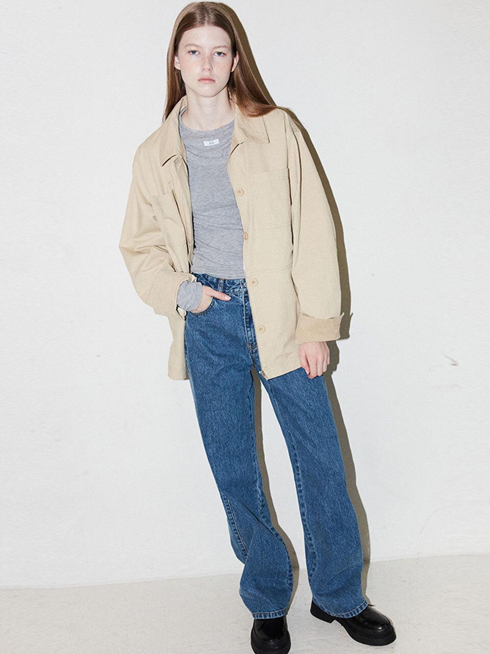 AVAM HOME Classic Straight Fit Cotton Denim Pants [Blue]
