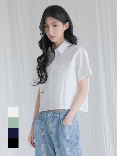 AVANDRESS Back Slit Standard Collar Shirt