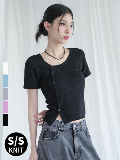 AVANDRESS Bamboo Asymmetrical Short-Sleeve Cardigan