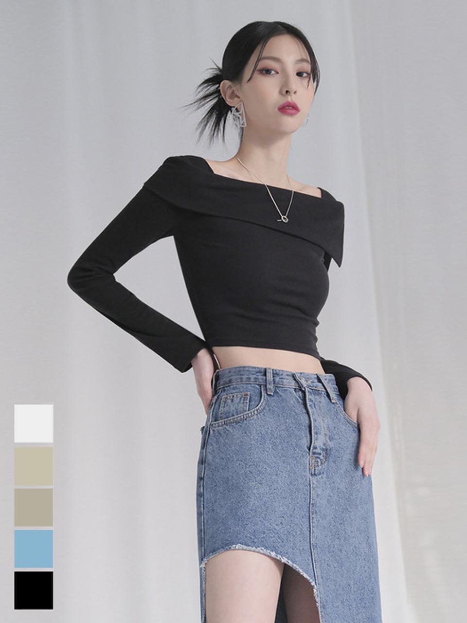 AVANDRESS Beauty Shoulder Long Relaxed T-shirt