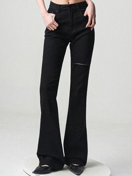 AVANDRESS Cutting Bootscut Denim Pants [Black]