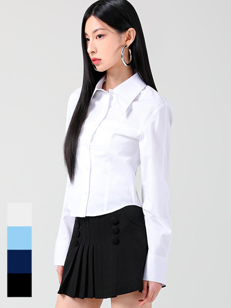 AVANDRESS Feminine Cut Wide Collar Shirt