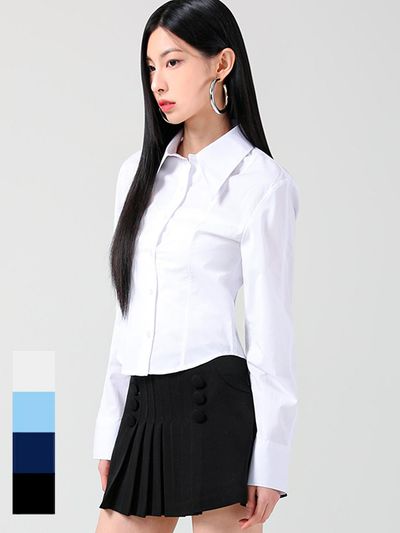 AVANDRESS Feminine Cut Wide Collar Shirt