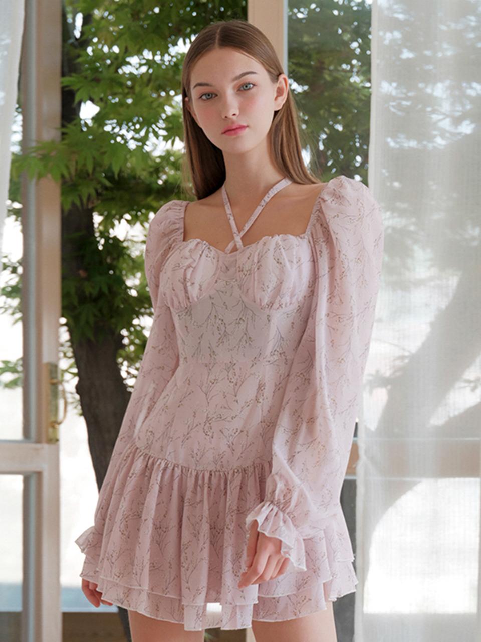 AVANDRESS Halterneck Swim Mini Dress [PINK]