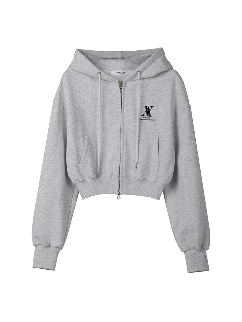AVANDRESS Logo Crop Zip-up Hoodie - 8 COL