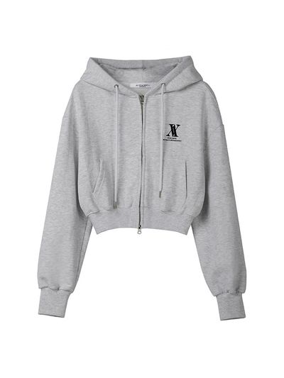 AVANDRESS Logo Crop Zip-up Hoodie - 8 COL