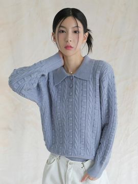 AVANDRESS Lumpy Collar Button Sweater- 5COL