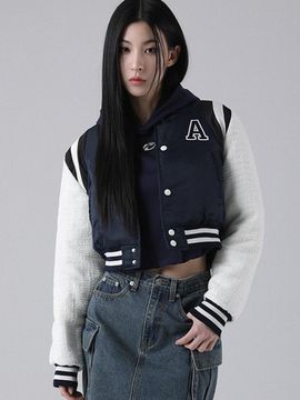 AVANDRESS Marine Crop Varsity Jacket [Navy]